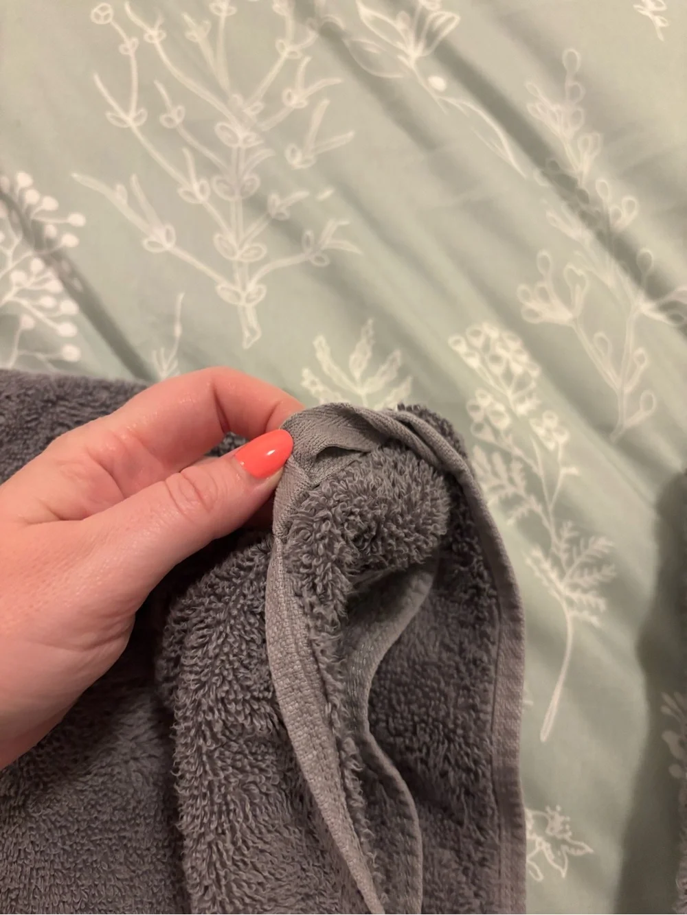 Threshold Gray Towels with Subtle Ribbed Trim